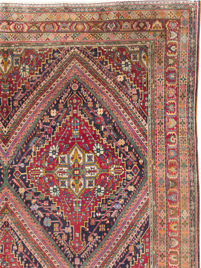 Large Vintage Persian Afshar Carpet, No.29390 - Gss