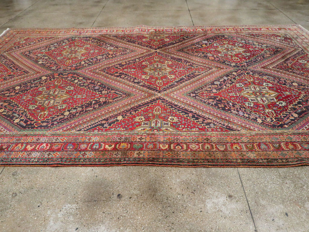 Large Vintage Persian Afshar Carpet, No.29390 - Gss