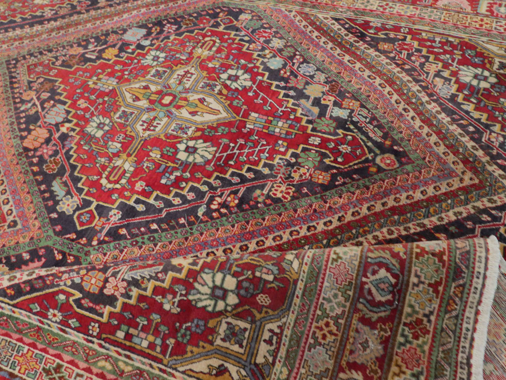 Large Vintage Persian Afshar Carpet, No.29390 - Gss