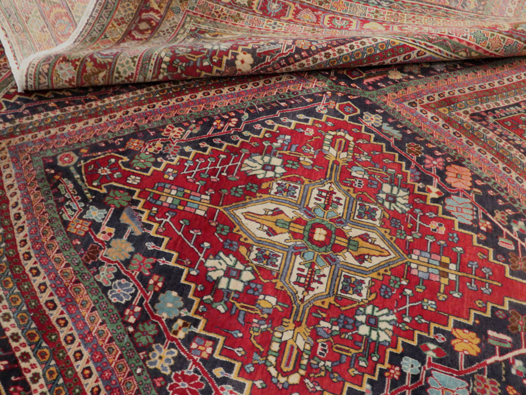 Large Vintage Persian Afshar Carpet, No.29390 - Gss