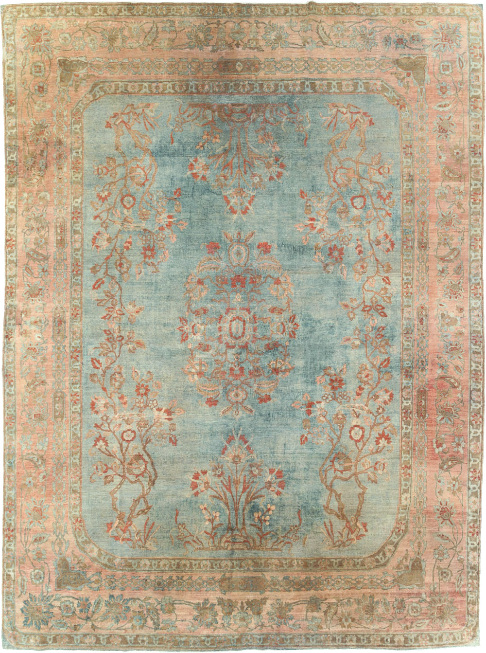 Antique Persian Sarouk Room Size Carpet, No.29396 - Gss