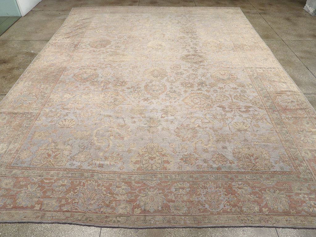 Antique Turkish Oushak Large Carpet, No.29404 - Gss