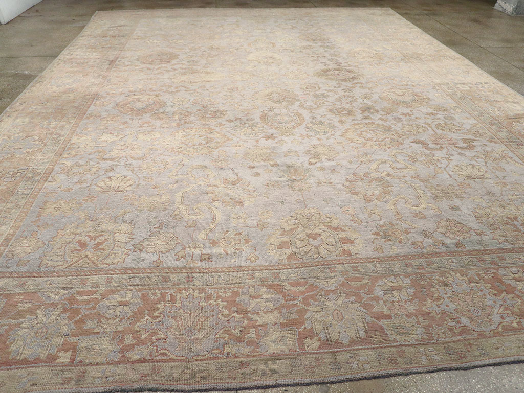 Antique Turkish Oushak Large Carpet, No.29404 - Gss