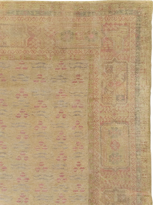 Antique Turkish Oushak Square Room Size Carpet, No.29405 - Gss