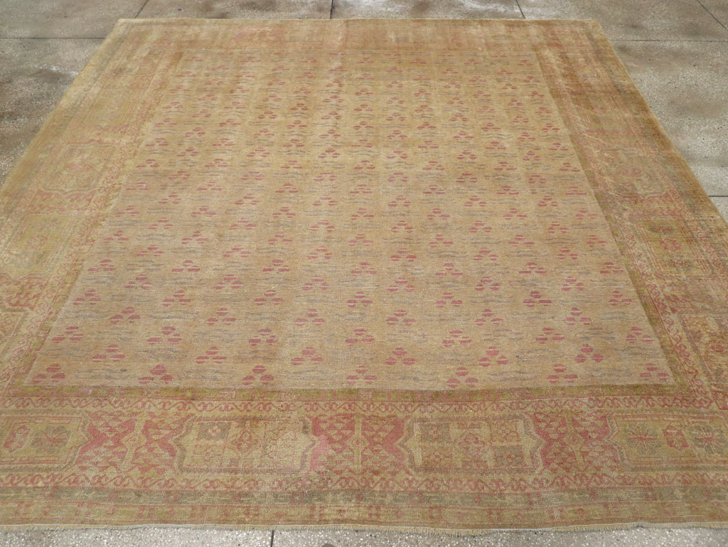Antique Turkish Oushak Square Room Size Carpet, No.29405 - Gss