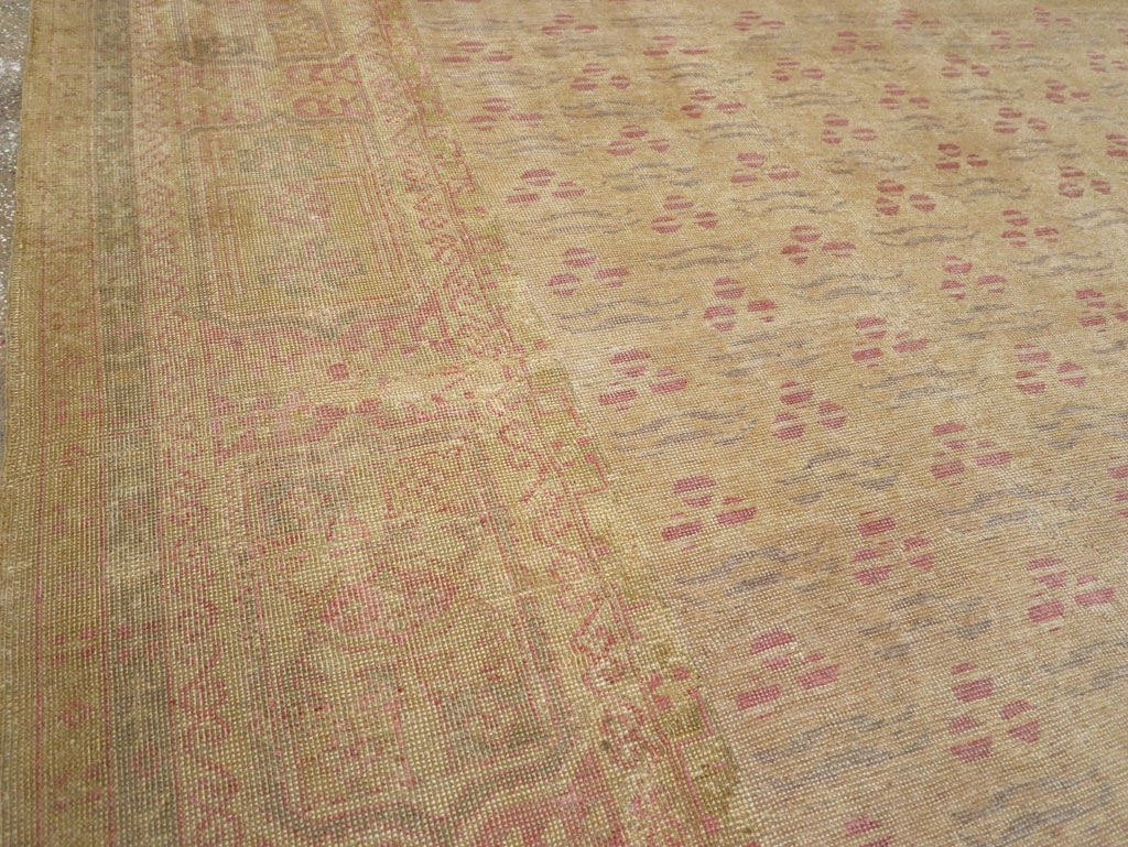 Antique Turkish Oushak Square Room Size Carpet, No.29405 - Gss
