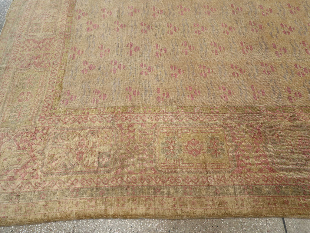 Antique Turkish Oushak Square Room Size Carpet, No.29405 - Gss