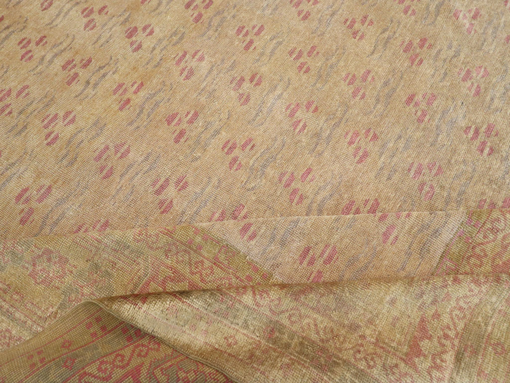 Antique Turkish Oushak Square Room Size Carpet, No.29405 - Gss