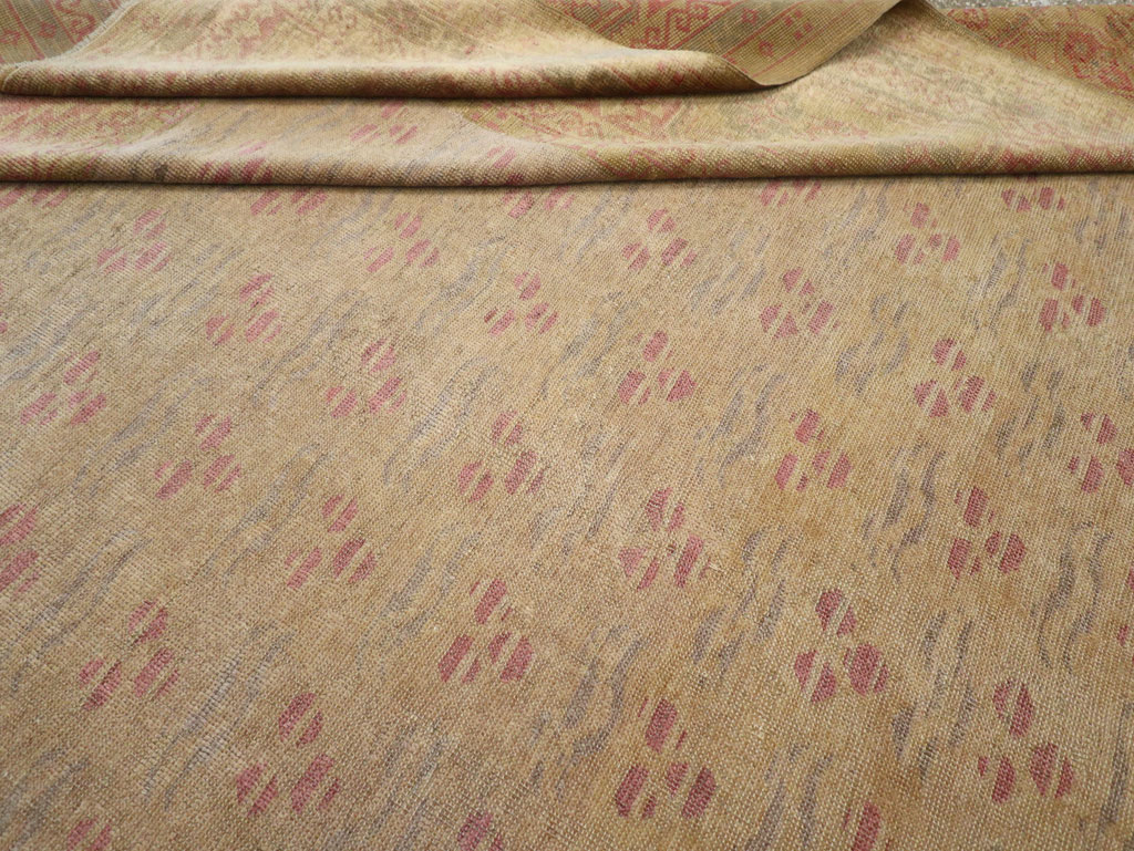 Antique Turkish Oushak Square Room Size Carpet, No.29405 - Gss