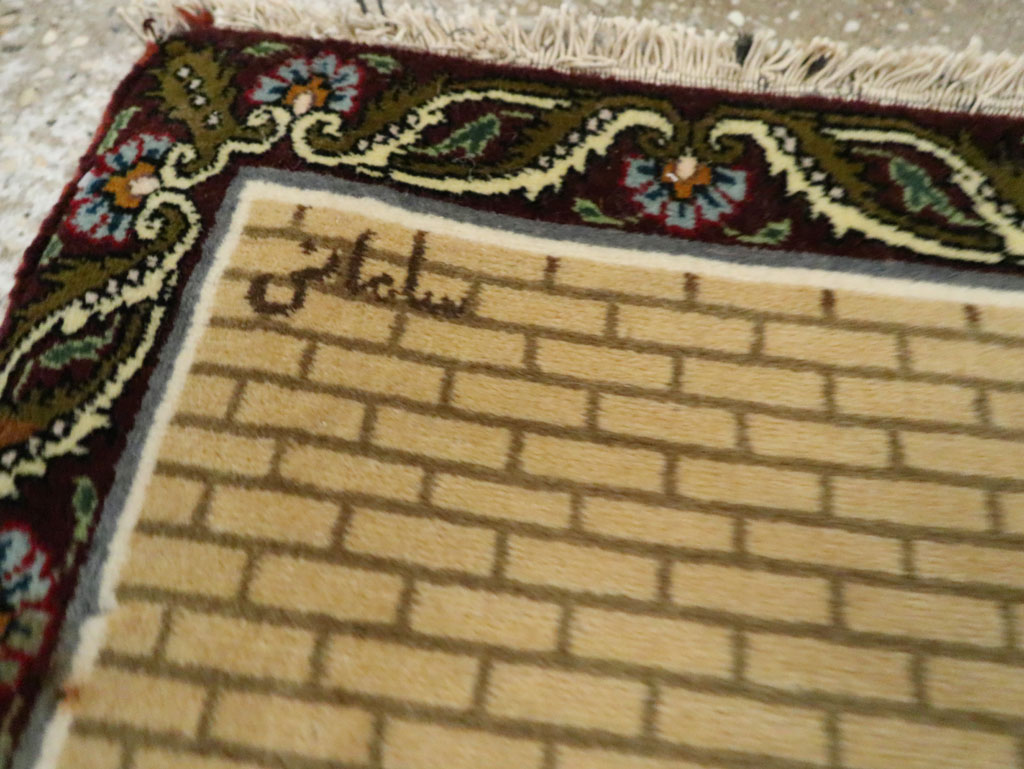 Vintage Persian Tabriz Pictorial Rug, No.29408 - Gss