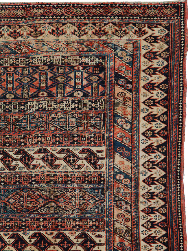 Antique Central Asian Soumak Accent Rug, No.29409 - Gss