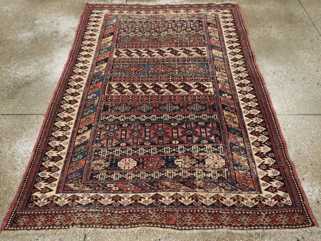 Antique Central Asian Soumak Accent Rug, No.29409 - Gss