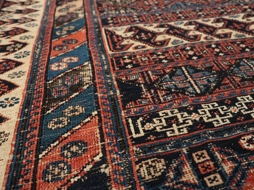 Antique Central Asian Soumak Accent Rug, No.29409 - Gss
