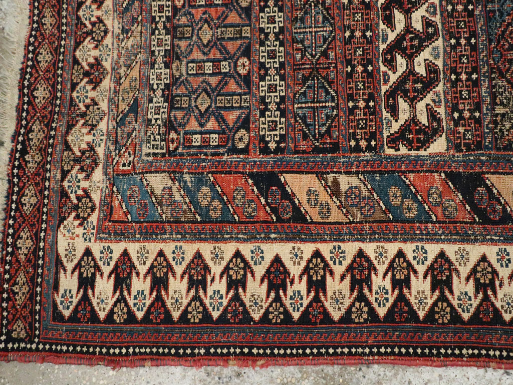Antique Central Asian Soumak Accent Rug, No.29409 - Gss