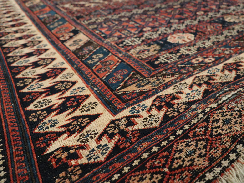 Antique Central Asian Soumak Accent Rug, No.29409 - Gss