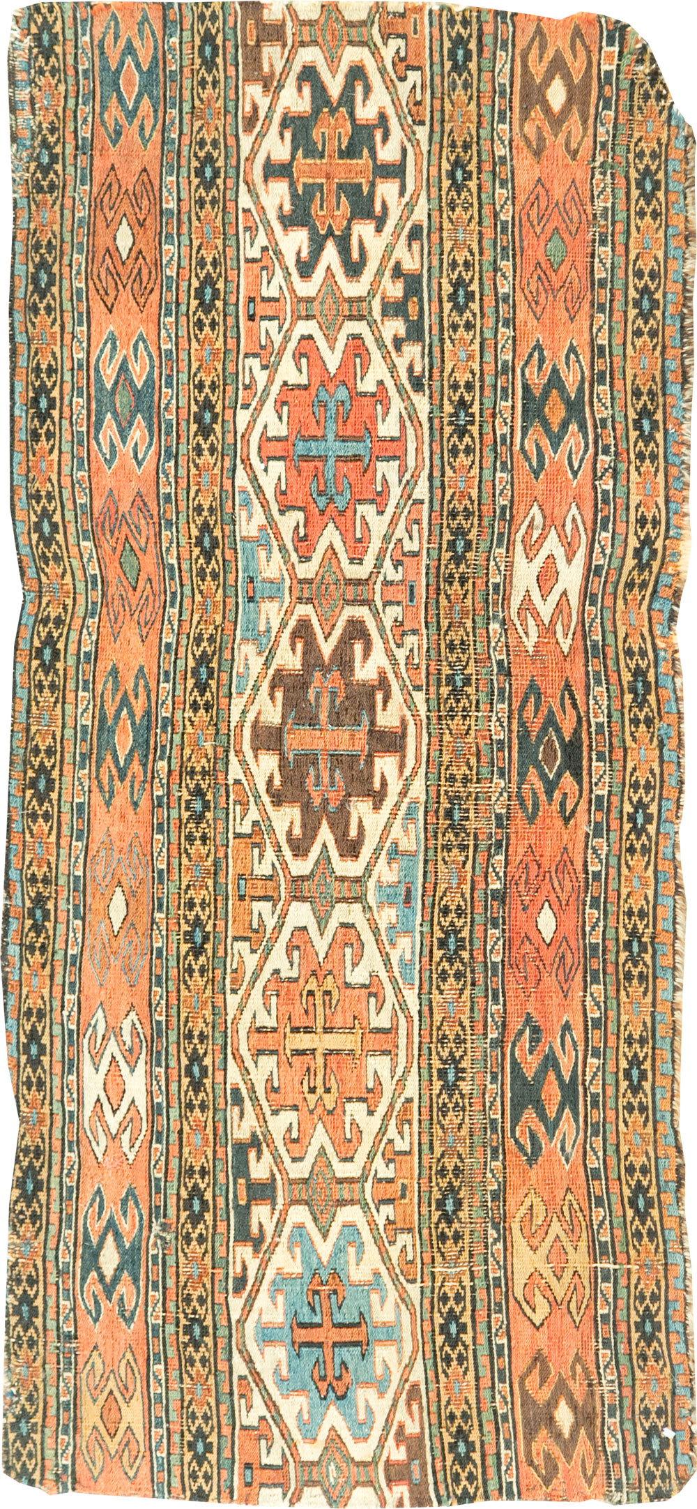 Antique Central Asian Flatweave Soumak Throw Rug, No.29410 - Gss