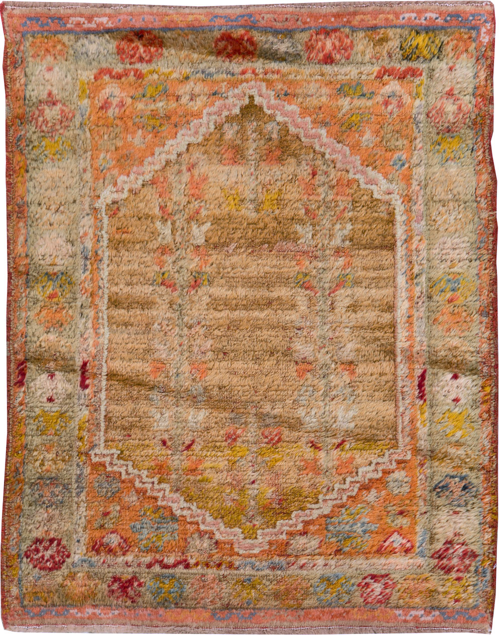 Antique Turkish Angora Oushak Throw Rug, No.29412 - Gss