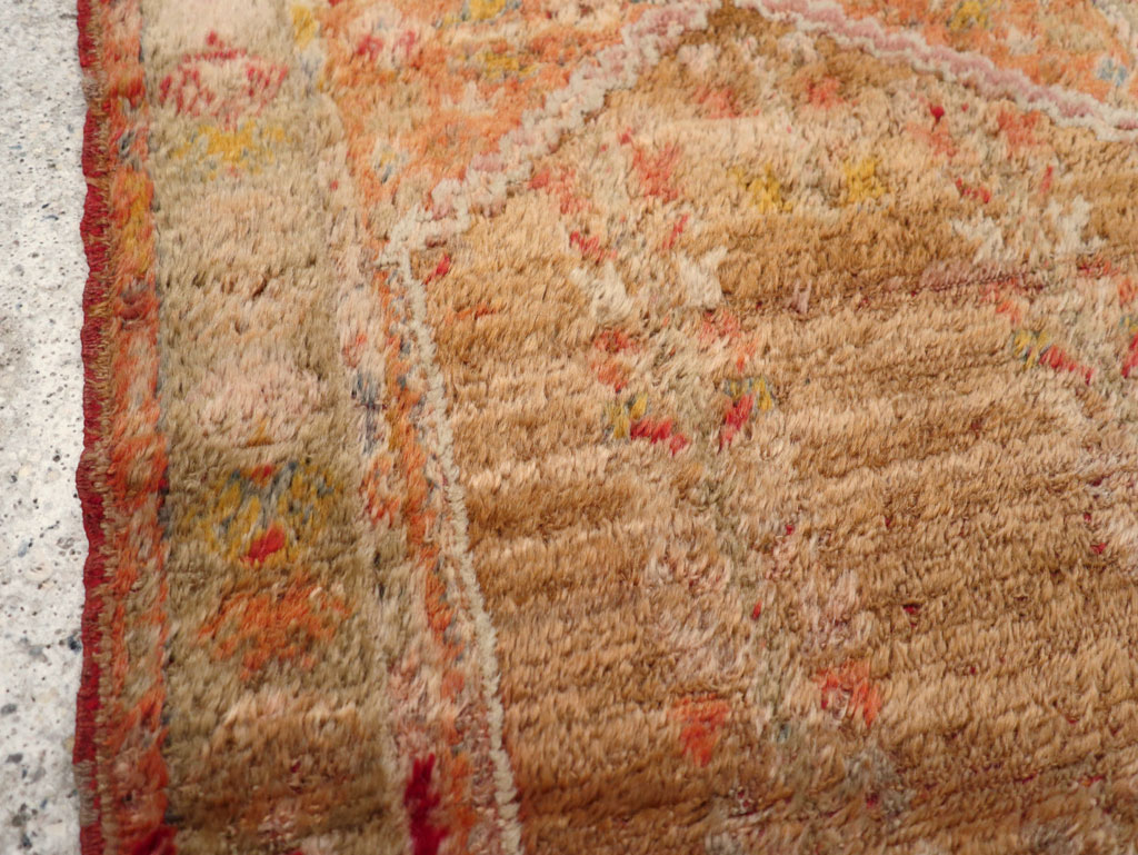 Antique Turkish Angora Oushak Throw Rug, No.29412 - Gss