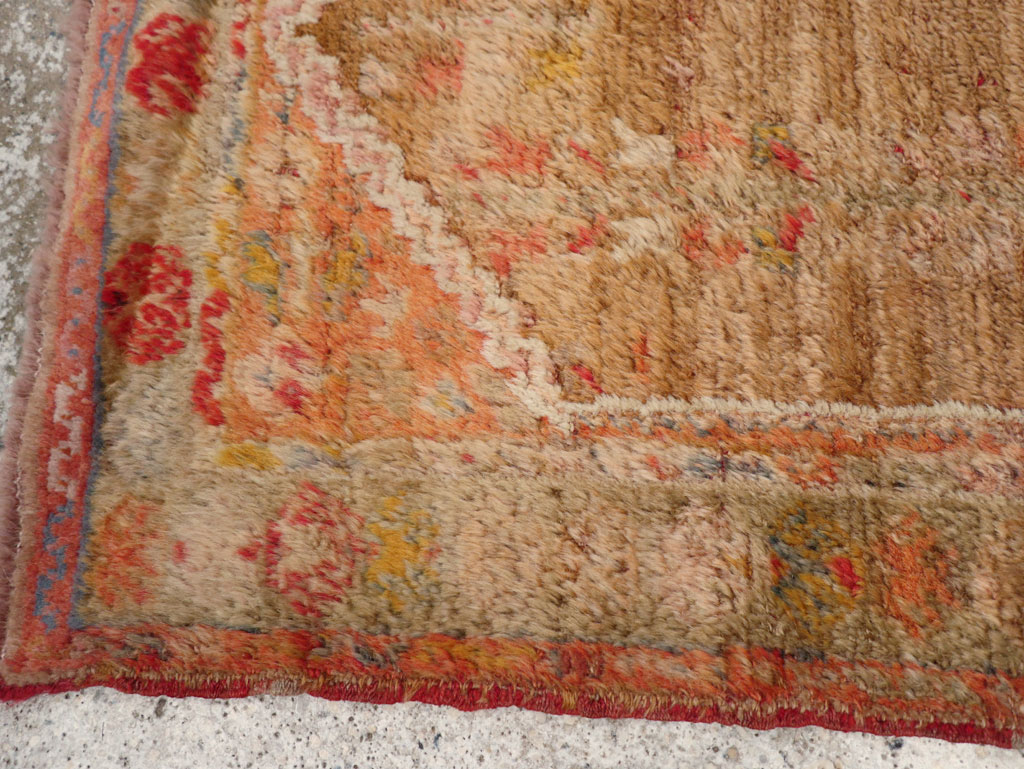 Antique Turkish Angora Oushak Throw Rug, No.29412 - Gss