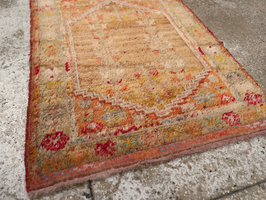 Antique Turkish Angora Oushak Throw Rug, No.29412 - Gss