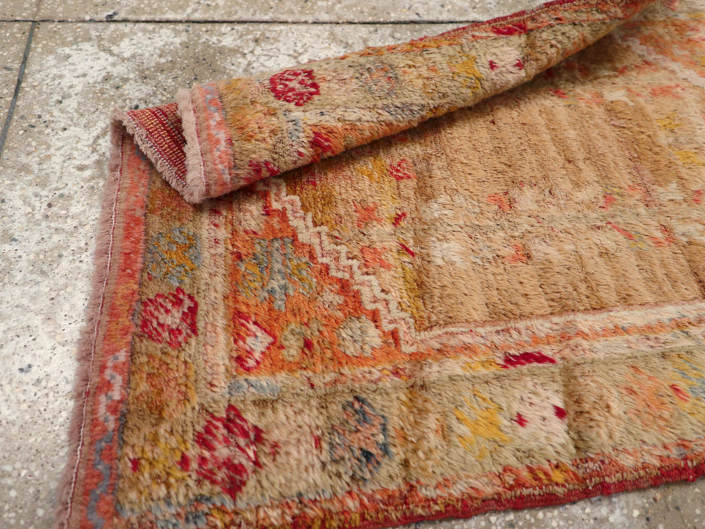 Antique Turkish Angora Oushak Throw Rug, No.29412 - Gss