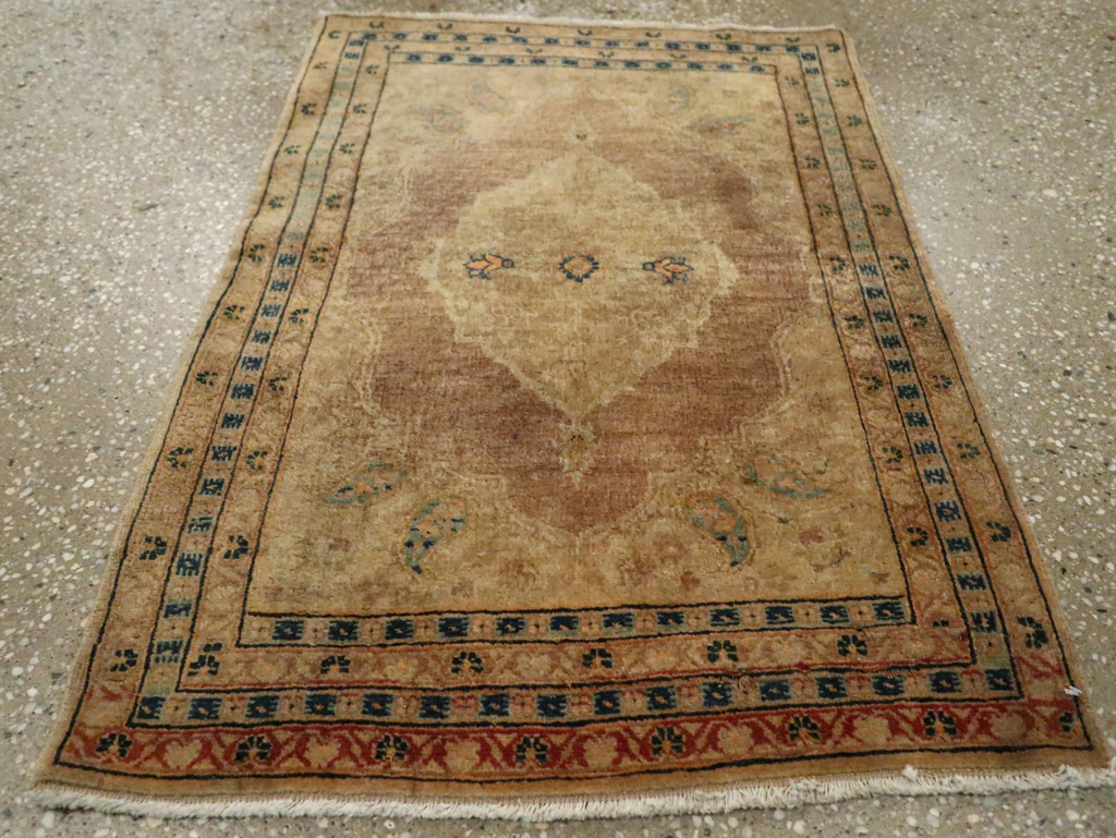 Antique Persian Tabriz Throw Rug, No.29414 - Gss