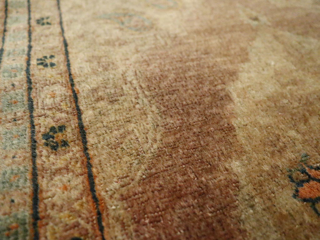 Antique Persian Tabriz Throw Rug, No.29414 - Gss