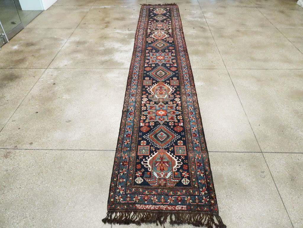 Antique Persian Heriz Long Runner, No.29434 - Gss