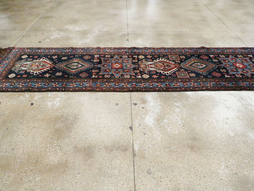 Antique Persian Heriz Long Runner, No.29434 - Gss