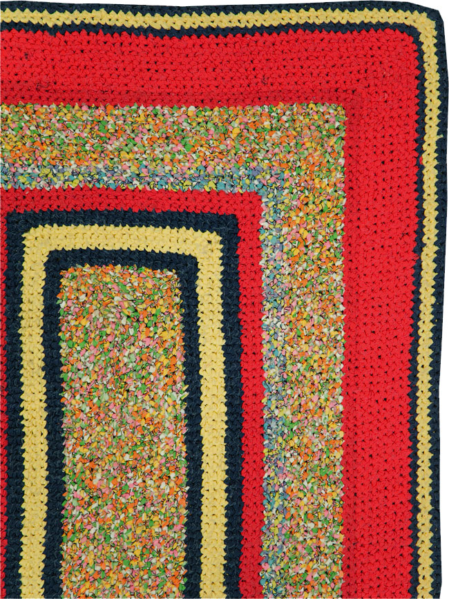 Vintage American Rag Rug, No.29435 - Gss