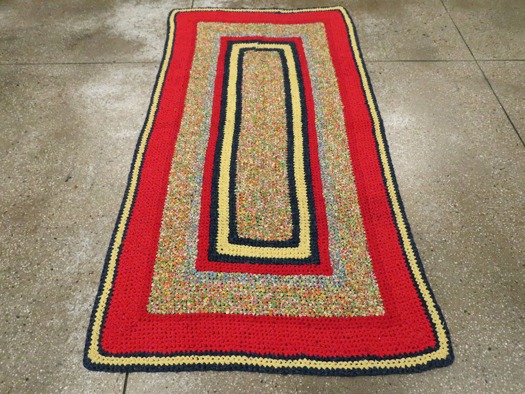 Vintage American Rag Rug, No.29435 - Gss
