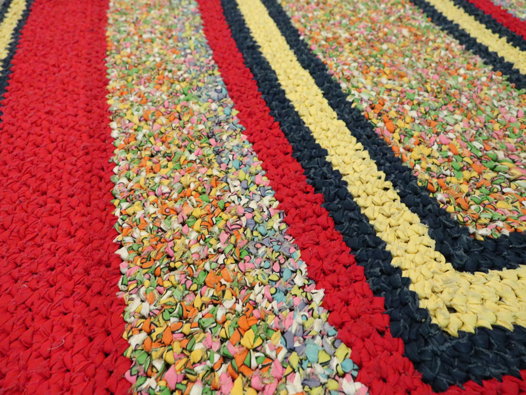 Vintage American Rag Rug, No.29435 - Gss