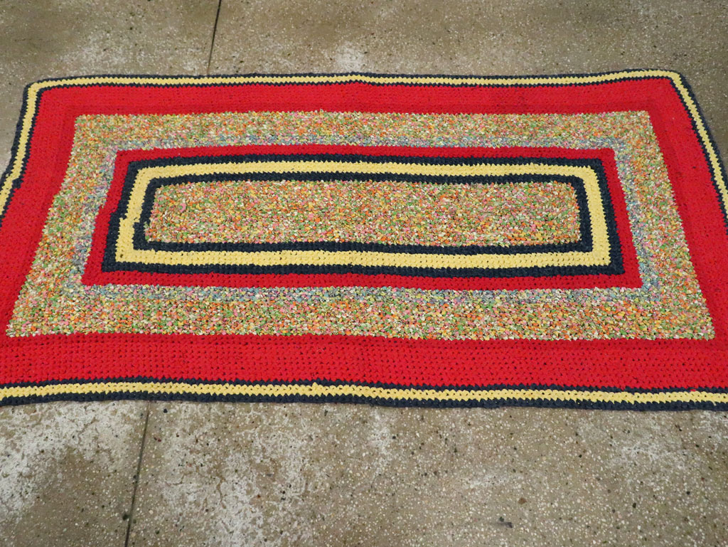 Vintage American Rag Rug, No.29435 - Gss