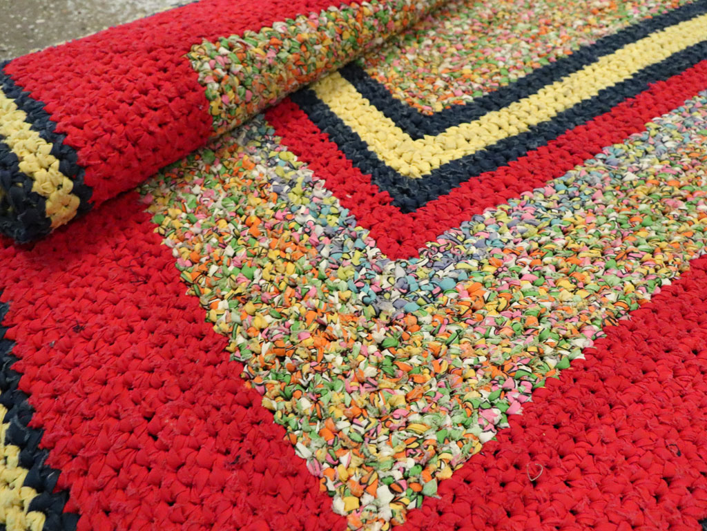 Vintage American Rag Rug, No.29435 - Gss