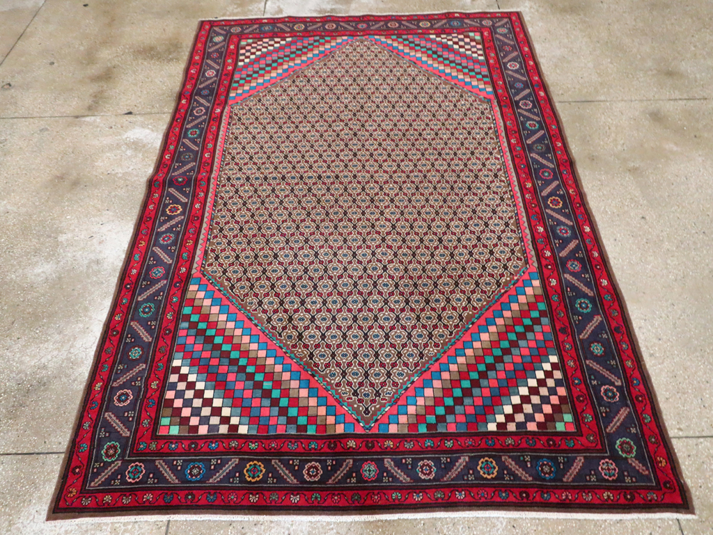 Vintage Persian Hamadan Accent Carpet, No.29449 - Gss