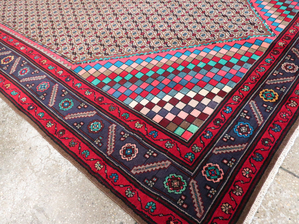Vintage Persian Hamadan Accent Carpet, No.29449 - Gss