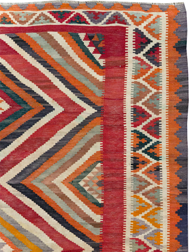Vintage Persian Flatweave Kilim Accent Rug, No.29453 - Gss