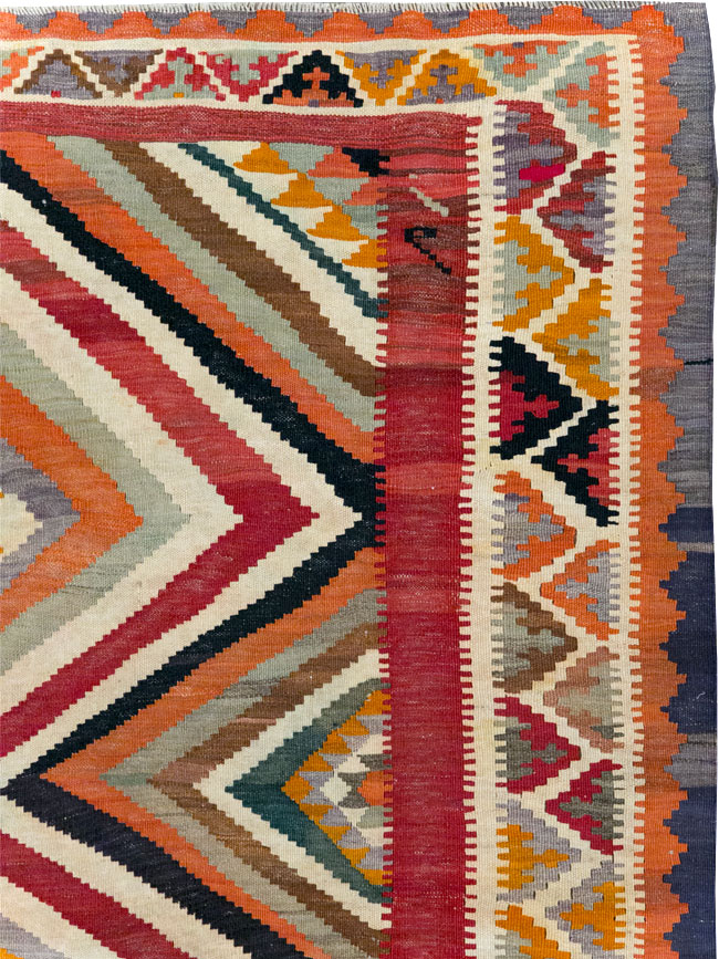 Vintage Persian Flatweave Kilim Accent Rug, No.29453 - Gss
