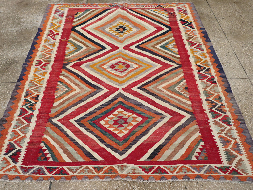 Vintage Persian Flatweave Kilim Accent Rug, No.29453 - Gss