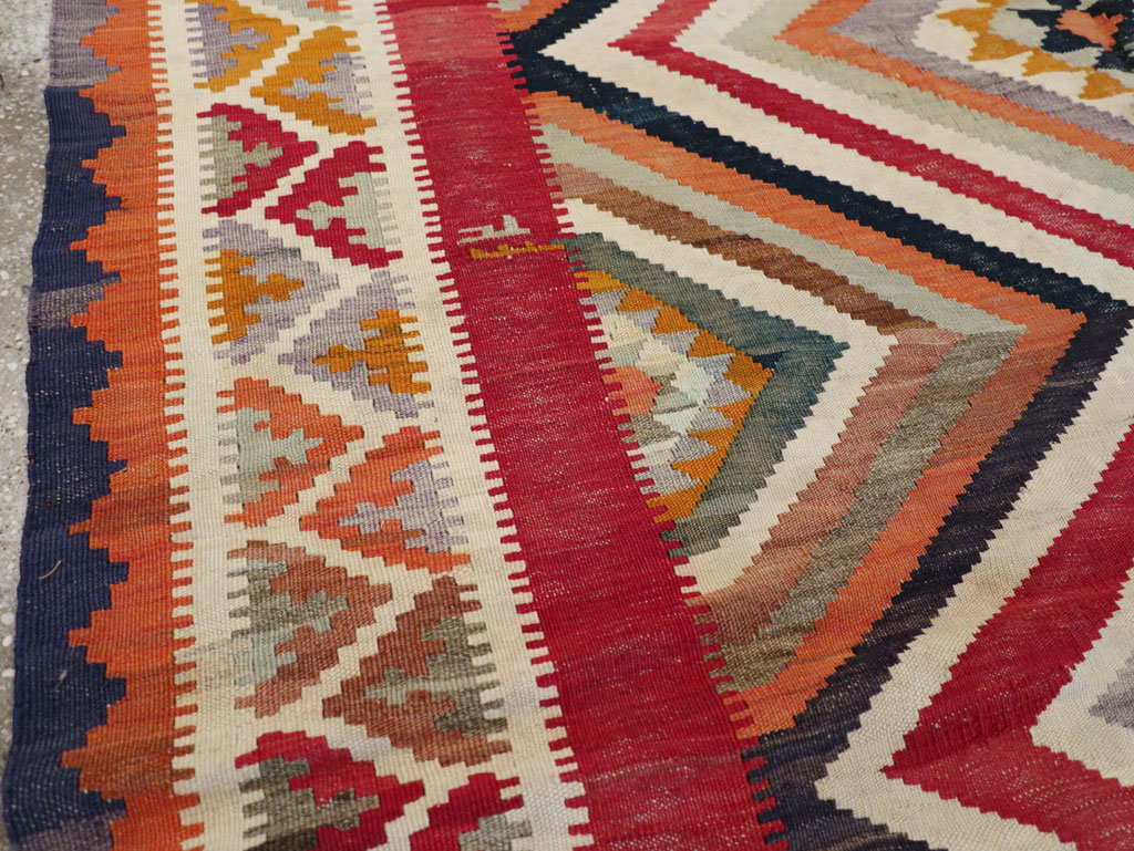 Vintage Persian Flatweave Kilim Accent Rug, No.29453 - Gss