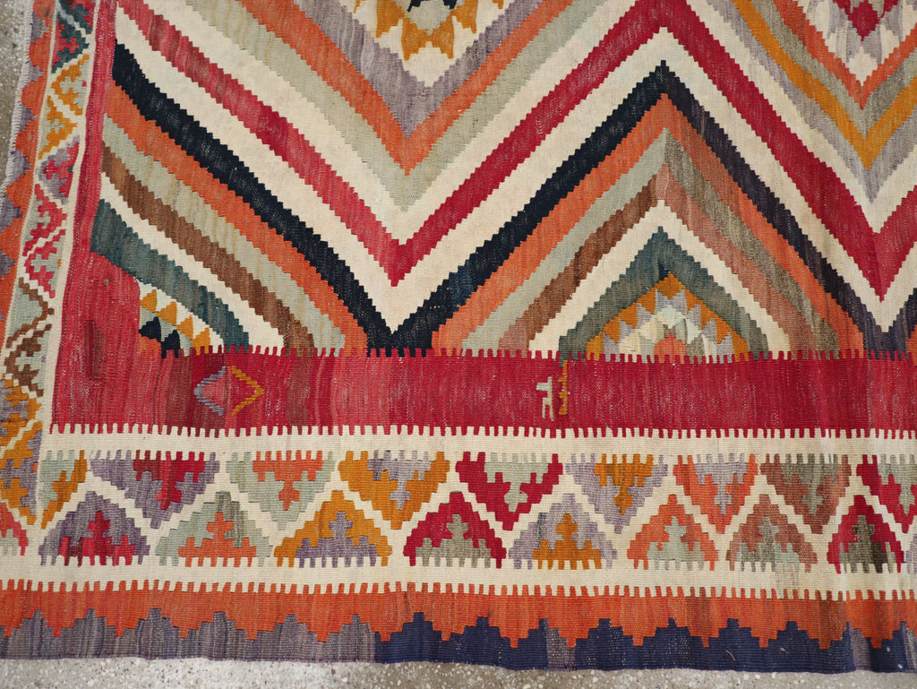 Vintage Persian Flatweave Kilim Accent Rug, No.29453 - Gss