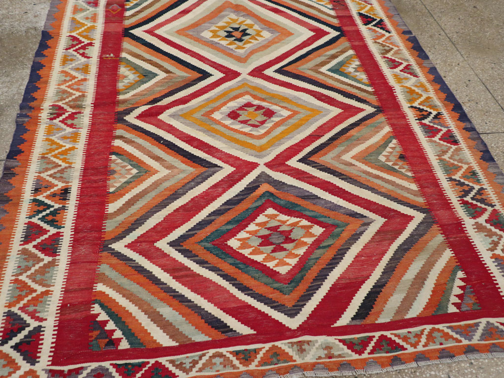 Vintage Persian Flatweave Kilim Accent Rug, No.29453 - Gss