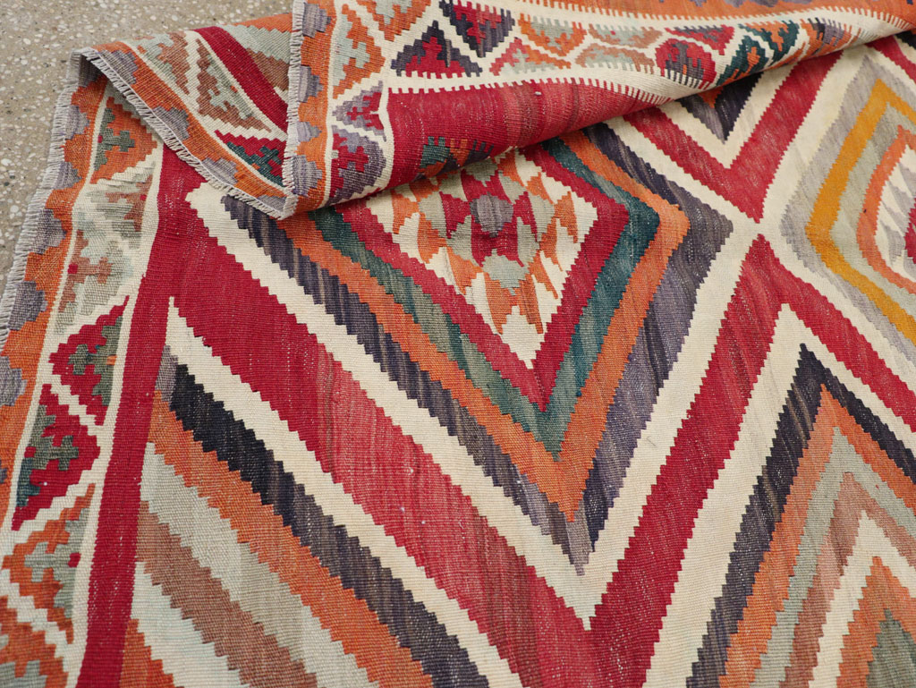 Vintage Persian Flatweave Kilim Accent Rug, No.29453 - Gss