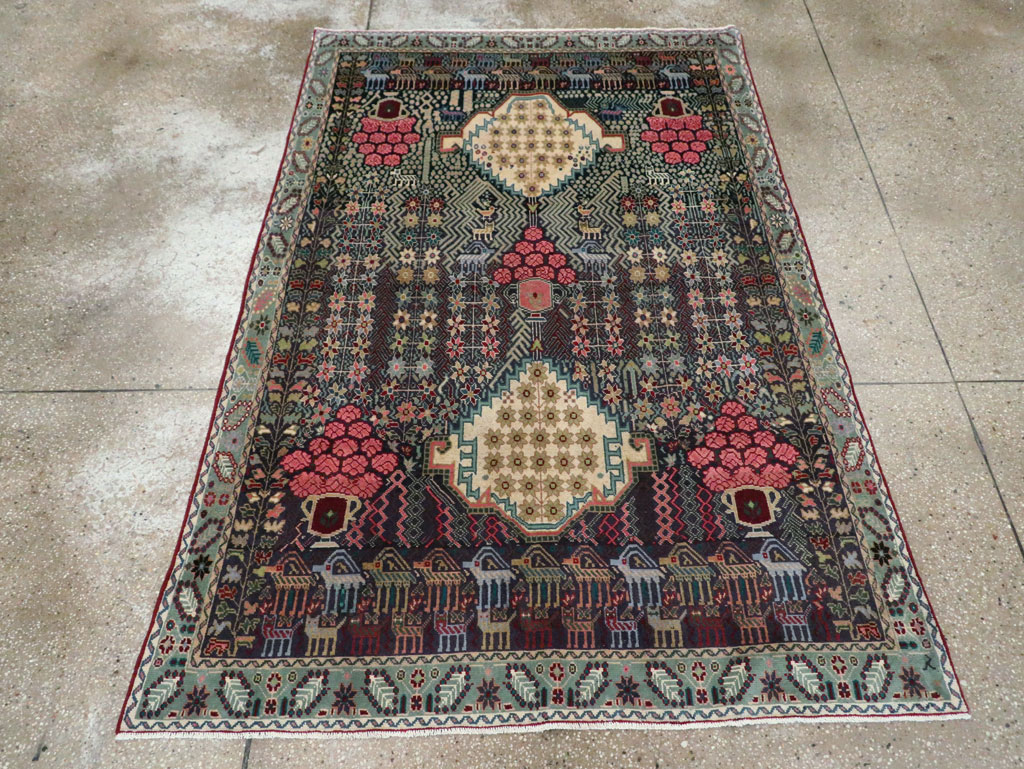 Vintage Persian Kurd Accent Rug, No.29457 - Gss