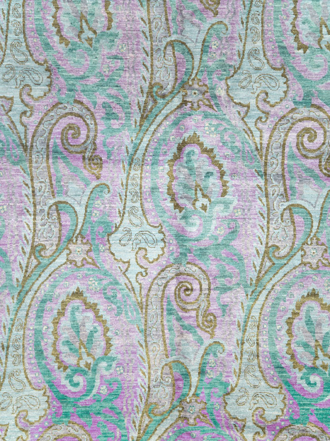 Contemporary Turkish Peacock Inspired Room Size Carpet, No.29461 - Gss