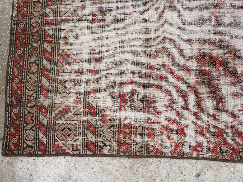 Antique Distressed Persian Malayer Rug, No.29462 - Gss