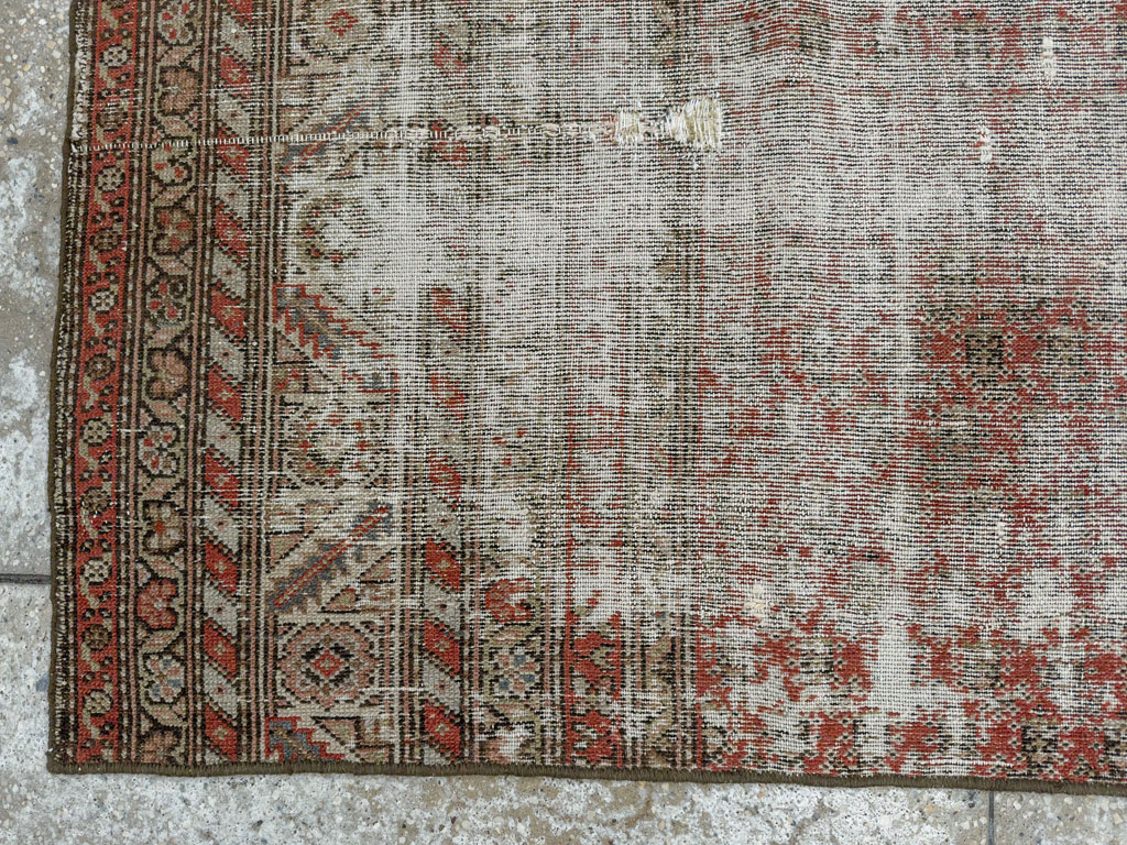Antique Distressed Persian Malayer Rug, No.29462 - Gss