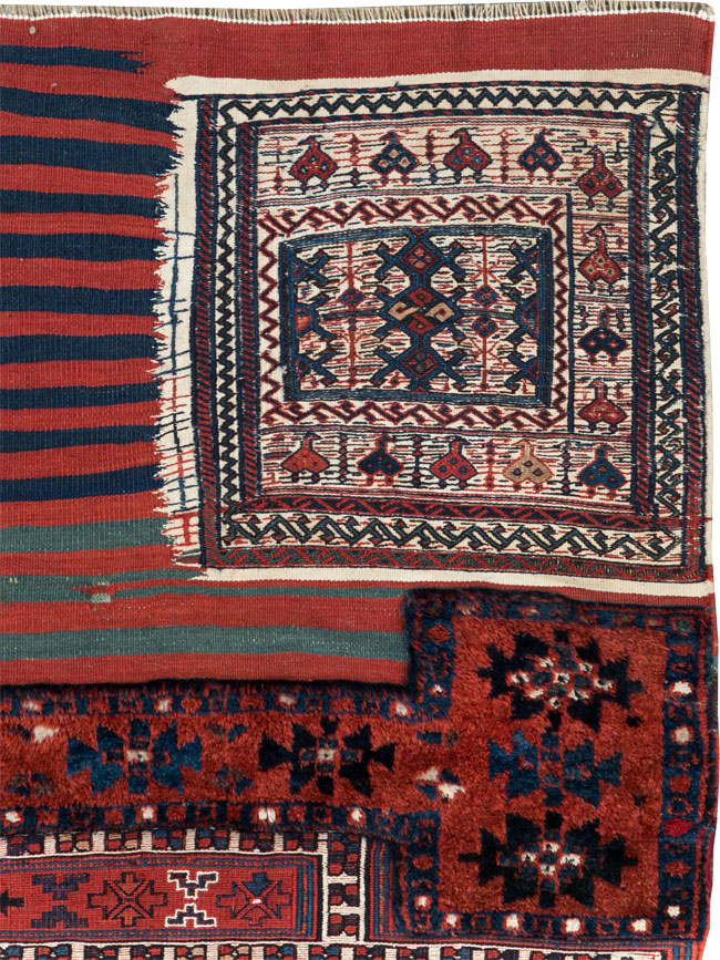Vintage Persian Chaharmahal Bakhtiari Tacheh Flatweave Kilim , No.29473 - Gss