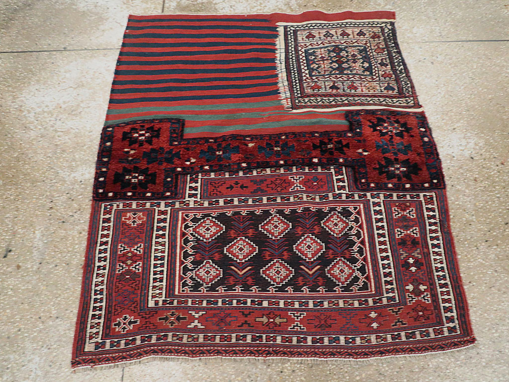 Vintage Persian Chaharmahal Bakhtiari Tacheh Flatweave Kilim , No.29473 - Gss