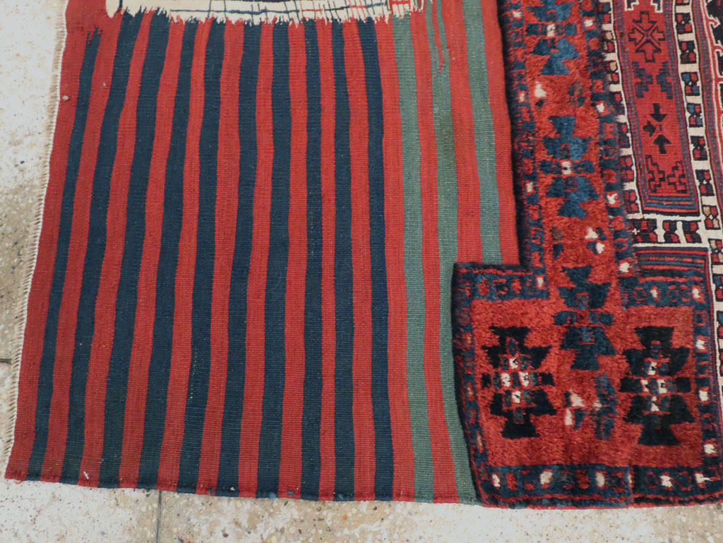 Vintage Persian Chaharmahal Bakhtiari Tacheh Flatweave Kilim , No.29473 - Gss